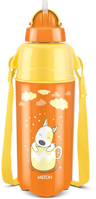 MILTON Kool Trendy 500 Insulated Water with Straw for Kids, 490 ml Bottle(Pack of 1, Orange, Plastic)
