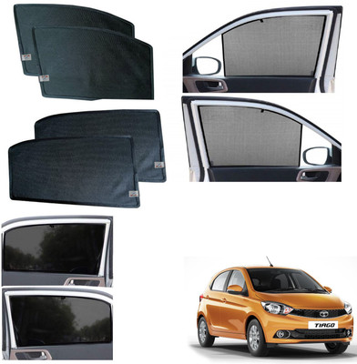 WolkomHome Side Window Sun Shade For Tata Tiago(Black)