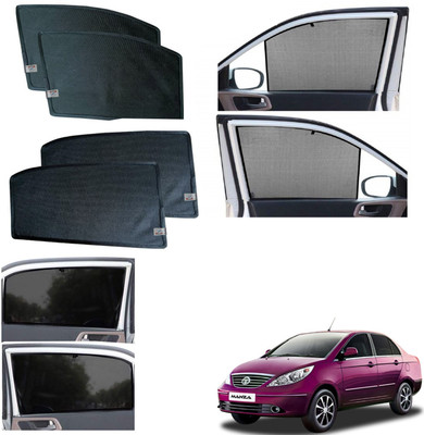 WolkomHome Side Window Sun Shade For Tata Manza(Black)