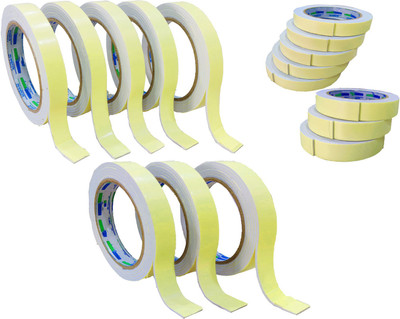 TITIRANGI Double Sided Tape (8 pcs)Self Adhesive Acrylic Foam Tape Craft Multipurpose Tape Handheld foam Double tape (Manual)(pale yellow)