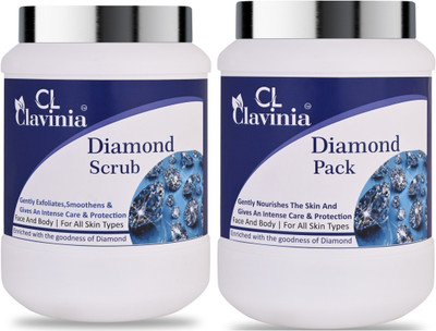 CLAVINIA Scrub 1000 ml + Face Pack 1000 ml ( Pack Of 2 )(2 Items in the set)