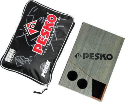 Pesko Table Tennis Bat Cover With Wooden Case (Pack Of 1) Racquet Carry Case/Cover XL(Blue, Beige)