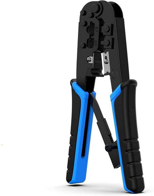 Jihaan Modular Network RJ45 RJ11 Crimping Tool Network Cable Cutting Stripping Crimper RJ45, RJ12 RJ11 8P/6P/4P /CAT5/CAT5e/CAT6/CAT6A All in One Crimping Tool Manual Crimper