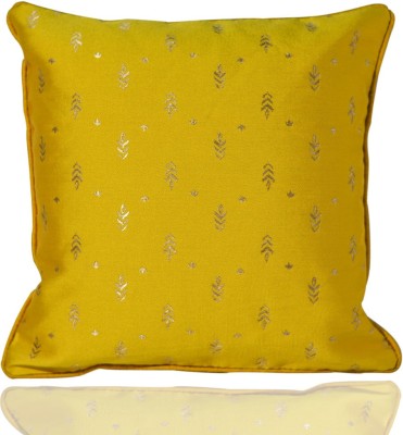 The Papaya Co Jacquard, Dupion Silk, Blended Cushions Cover(Pack of 5, 40.5 cm*40.5 cm, Yellow)