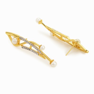 Voylla Voylla Gold-plated brass earrings Brass Stud Earring