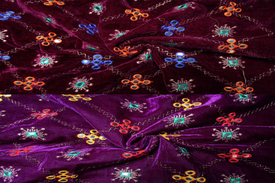 Durga Velvet Embroidered Blouse Material