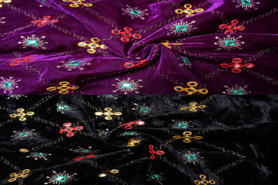 Durga Velvet Embroidered Blouse Material