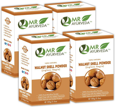 MR Ayurveda Walnut Shell Powder - Set of 4(400 g)