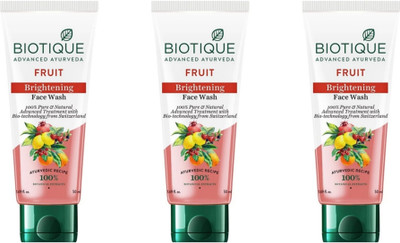 BIOTIQUE Fruit Brightening  50 ml (Pack of 3) Face Wash(150 ml)
