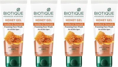 BIOTIQUE Honey Gel  50 ml (Pack of 4) Face Wash(200 ml)