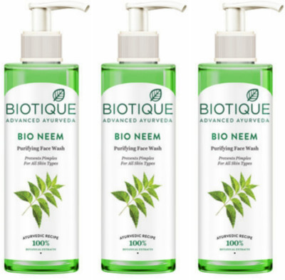 BIOTIQUE Fresh Neem  200 ml (Pack of 3) Face Wash(600 ml)
