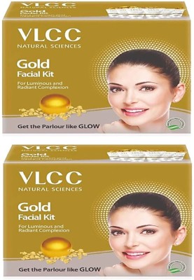 VLCC Gold facial kit for instant glow pack of 2(2×60 gm)(2 x 60 g)