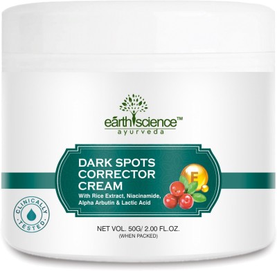 Earth Science Ayurveda Dark Spot Corrector Cream |Skin Lightening |Underarm w Rice Extract, Niacinamide(50 g)