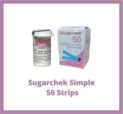 SugarChek Simple ( Wockhardt) 50 strips ,Fresh Lot & long Expiry 50 Glucometer Strips