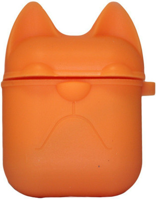 J Silicone Press and Release Headphone Case For Apple Airpods 1st Generation, Apple Airpods 2nd Generation(Orange)