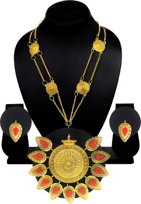 Unique Fashion House Metal, Fabric Gold, Black, Red Jewellery Set(Pack of 1)