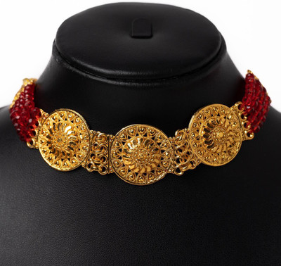 Gorkhastyle Brass Gold-plated Red, Gold Jewellery Set(Pack of 1)