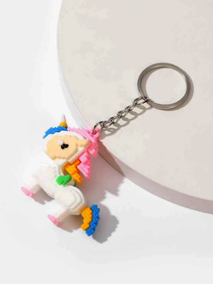 heeva creation Cute Unicorn 3D Keychain.(Multi Colour).Pack Of 1 Key Chain