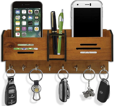 CAPIO ART Wood Key Holder(8 Hooks)