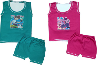 Siddhi Enterprises Baby Boys & Baby Girls Casual T-shirt Shorts(SKY BLUE)