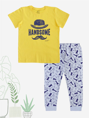 x2o Boys Casual Pyjama T-shirt(Yellow)