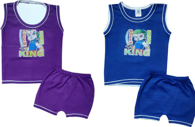 Siddhi Enterprises Baby Boys & Baby Girls Casual T-shirt Shorts(DARK BLUE)