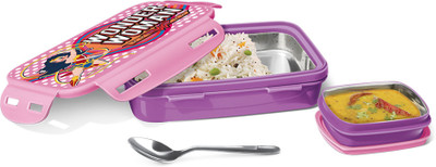 MILTON Steely Prime Insulated Small Tiffin Box,400ml, with Inner Container,80ml, Purple 1 Containers Lunch Box(480 ml, Thermoware)
