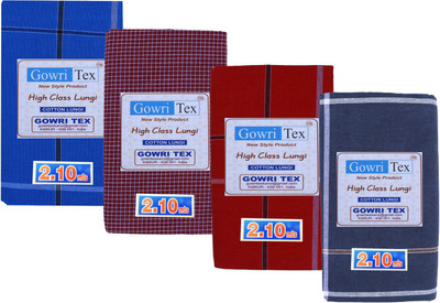 GOWRI TEX Checkered Multicolor Lungi
