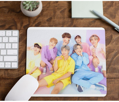 ZORI ™ BTS Gaming Mouse PAD for Computer, PC and Laptop (MP802_BTS_Group) Non Slip Base Mousepad(Multicolor)