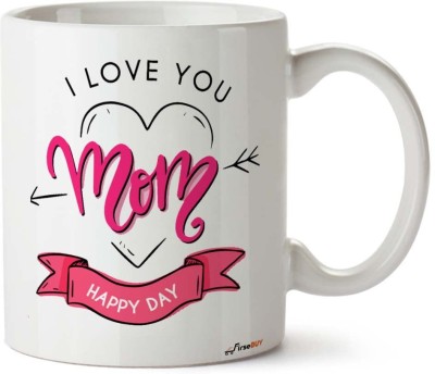 FirseBUY Gifts for Mom Coffee 11 oz - I Love You Mom Printed Ceramic Coffee Mug(325 ml)