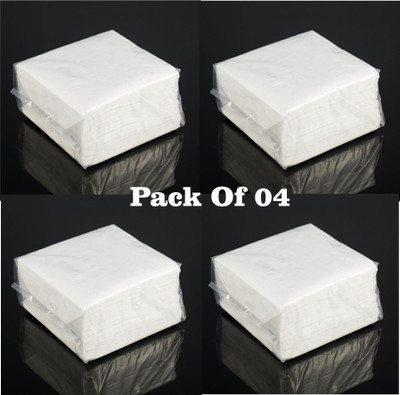 TYMONT Paper Napkins Tissue (Pack of 4)(400 Sheets) White Paper Napkins(4 Sheets)