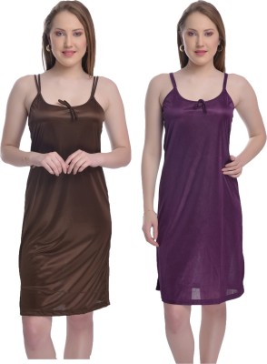 STREET MART Women Nighty Set(Brown)