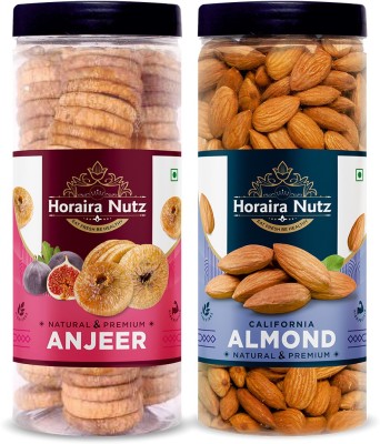 Horaira Nutz Premium Dry fruits Combo Pack Figs & California Almond 1Kg(2x500g) Anjeer -Badam Figs, Almonds(2 x 500 g)