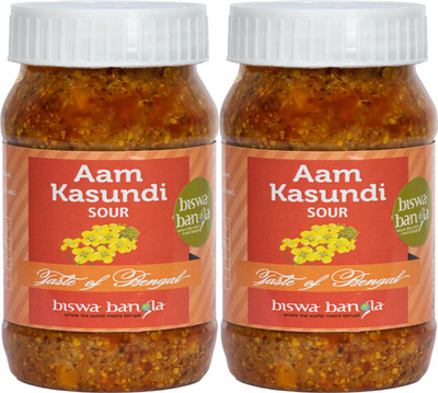 Biswa Bangla Aam Kasundi Sour 200g - Pack of 2 Mango Pickle(2 x 200 g)