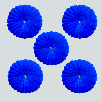 lala hathrasi Microfibre Solid Cushion Pack of 5(Light Blue)