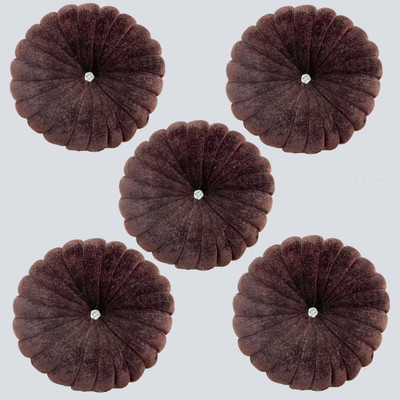 lala hathrasi Microfibre Solid Cushion Pack of 5(Brown)