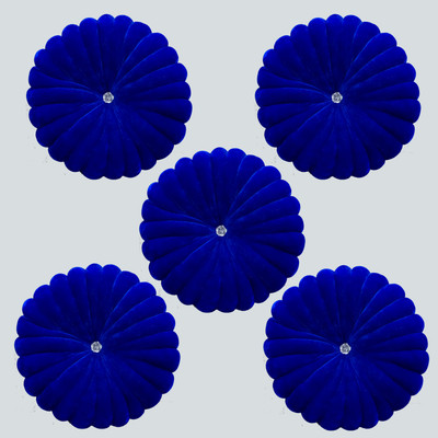 lala hathrasi Microfibre Solid Cushion Pack of 5(Dark Blue)