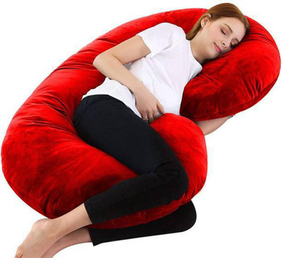 DCM PREGNANCY PILLOW Polyester Fibre Solid Pregnancy Pillow Pack of 1(Red)