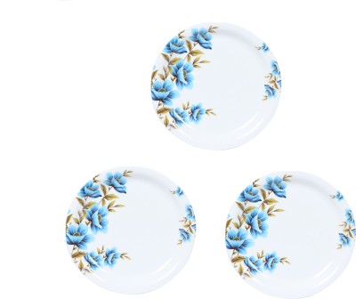 Golden Fish Melamine Round Blue Quarter||Starter Windflower Printed Dinner Plates (Set of 3) Quarter Plate(Pack of 3)