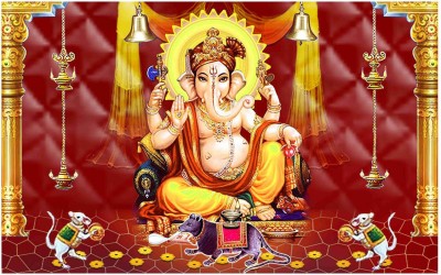 Ganesh Ji Flex Poster For Room Mo-2376 Photographic Paper(24 inch X 18 inch, Rolled)