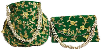 Kratika Enterprise Trendy Combo of Velvet Potli and Envelope Potli