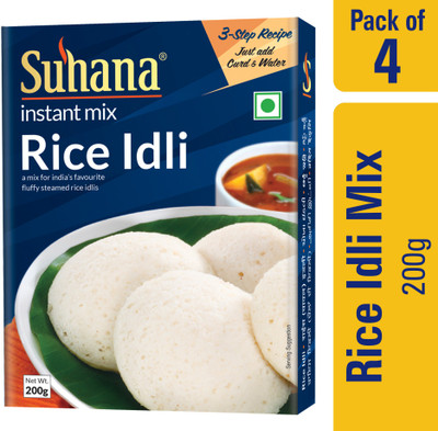 SUHANA Rice Idli Instant Mix/Ready to Cook 200g Box 800 g(Pack of 4)