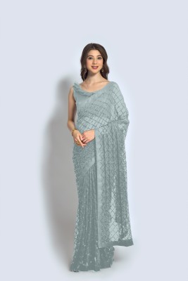 Dwiza Enterprise Embellished Bollywood Georgette Saree(Grey)