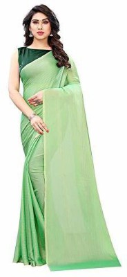 V And V Shop Self Design Bollywood Chiffon Saree(Green)