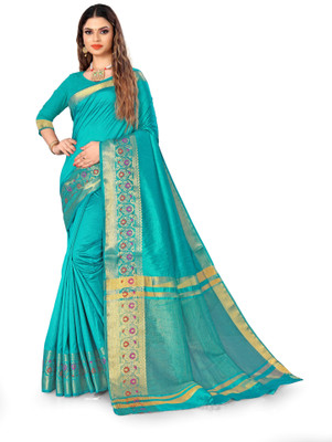 BHOLEBABA CREATION Self Design Banarasi Tussar Silk Saree(Blue)