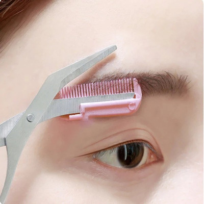 MACVL5 Trimmer scissors With Mini Comb|Perfect eyebrow trim tool for control of length Scissors(Set of 1, Multicolor)