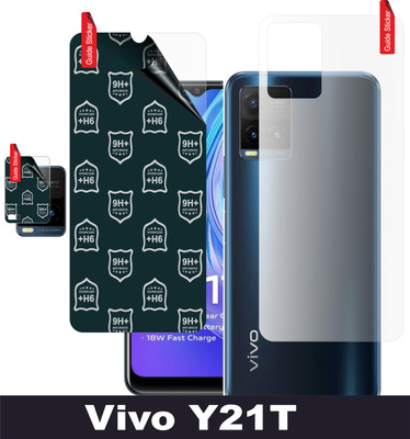 skrechtech Front and Back Tempered Glass for Vivo Y21T, Y21T, camera glass(Pack of 3)
