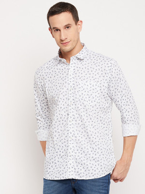DUKE Men Printed Casual White Shirt