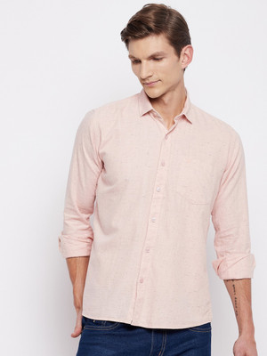 DUKE Men Self Design Casual Orange Shirt