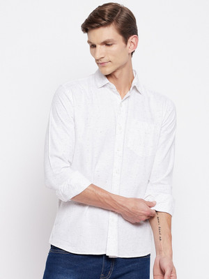 DUKE Men Self Design Casual White Shirt